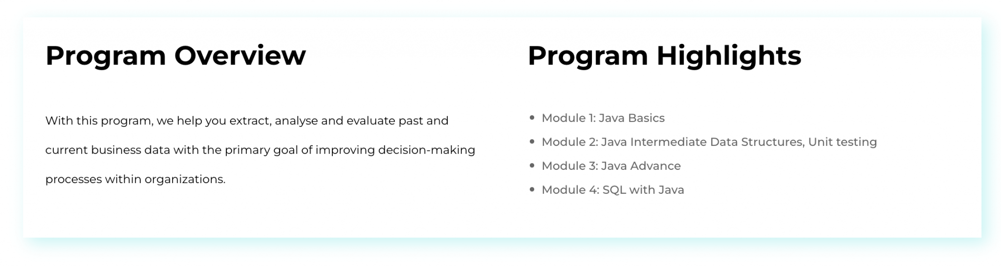 Java Training Program